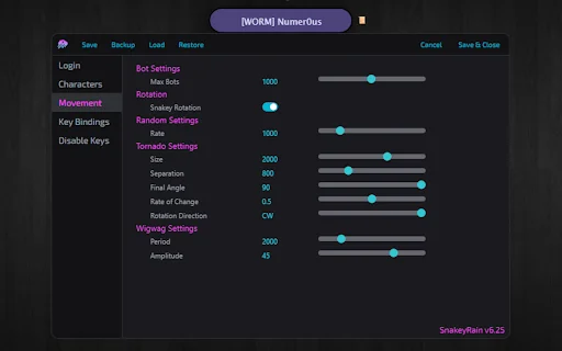 SnakeyRain Chrome Extension – I-download ang Pinakabagong Bot Mod - Screenshot 3