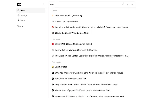 I-download ang Keep: Ang Pinakamahusay na Bookmark Manager para sa AI - Screenshot 1