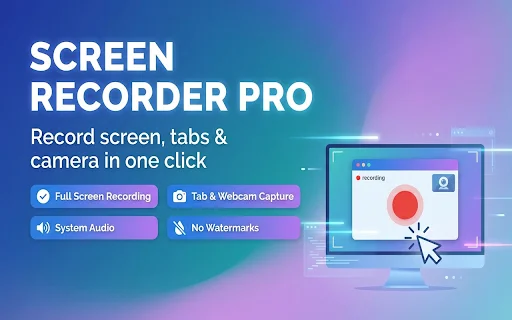 Screen Recorder Pro: Mabilis na Screen Recorder para sa Chrome - Screenshot 1