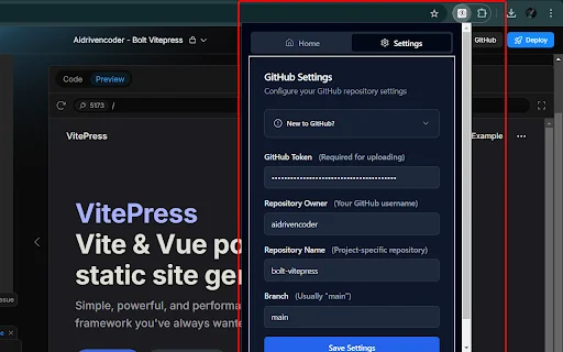 Bolt to GitHub Extension: I-automate ang Iyong Workflow - Screenshot 1