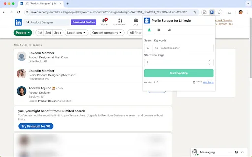 Profile Scraper for LinkedIn – I-download ang Pinakamahusay na Tool - Screenshot 1